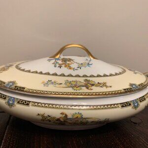 COPY - Nortake Burma Made in Japan Porcelain Turine Covered Serving Dish Birds …